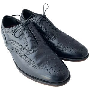 Florsheim Black Leather Wing Brogue Tip Oxfords Dress Shoes Men's Size 10 EU 43